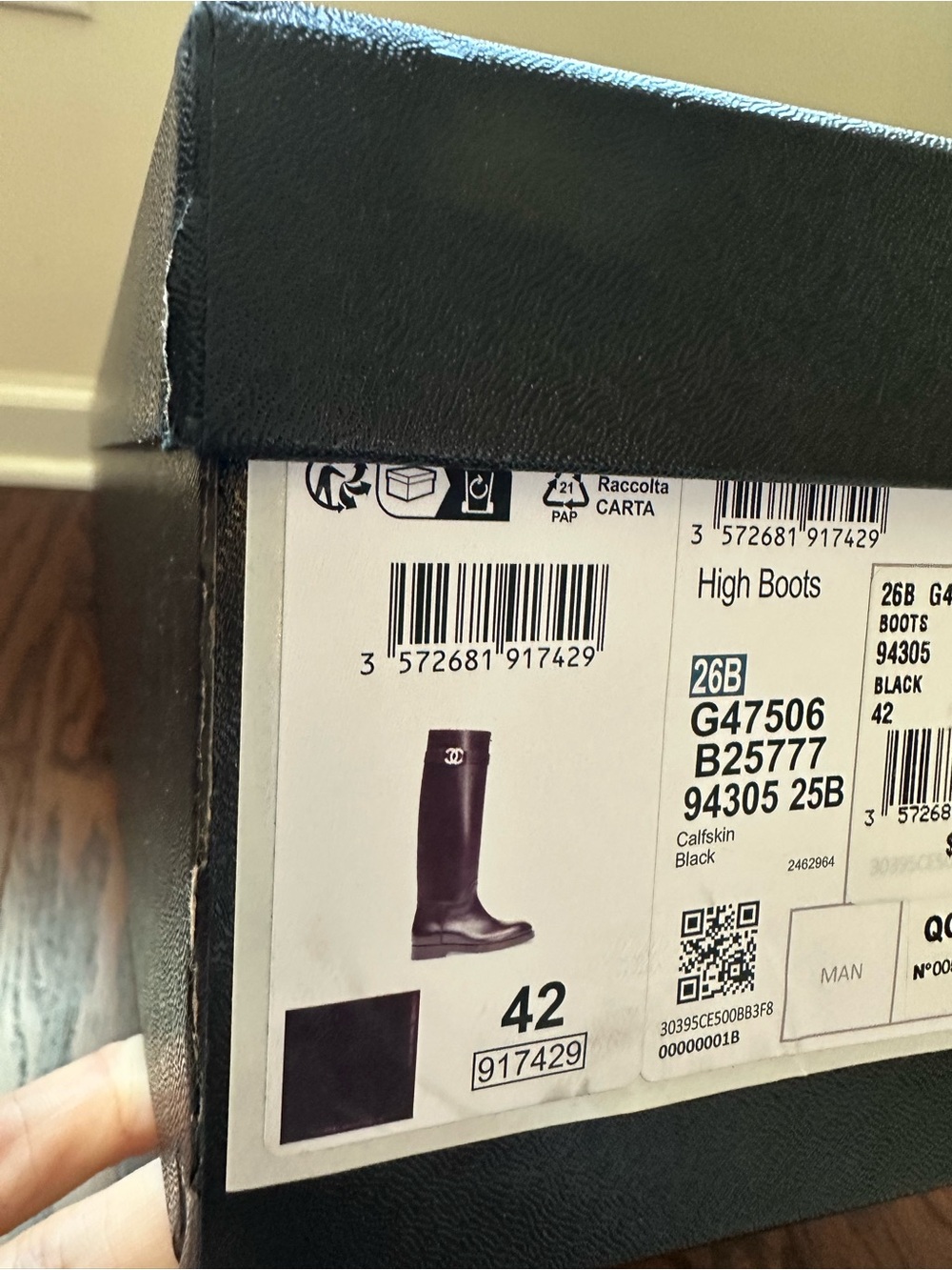 CHANEL 26B Black Tall Boots with Gold CC Hardware Size 42 - Picture 12 of 12